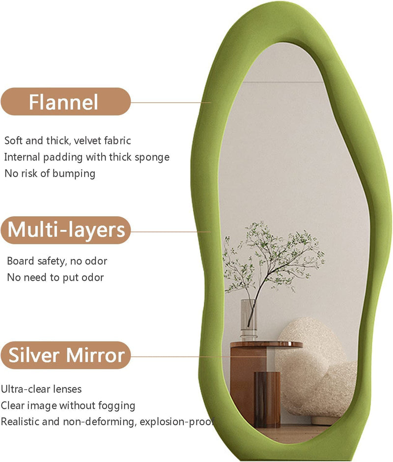 Blue Irregular Wavy Full-Length Mirror